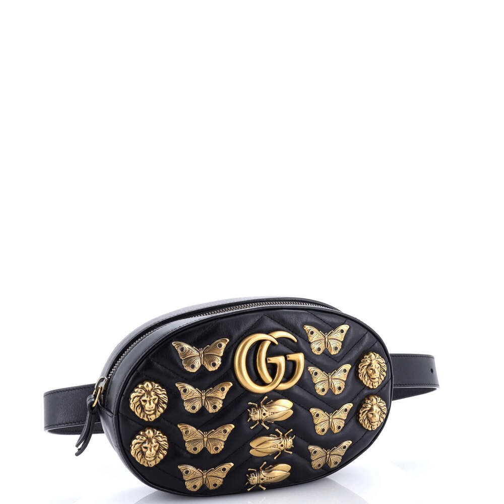 Gucci  GG Marmont Belt Bag Embellished Matelasse Leather - Picture 2 of 6